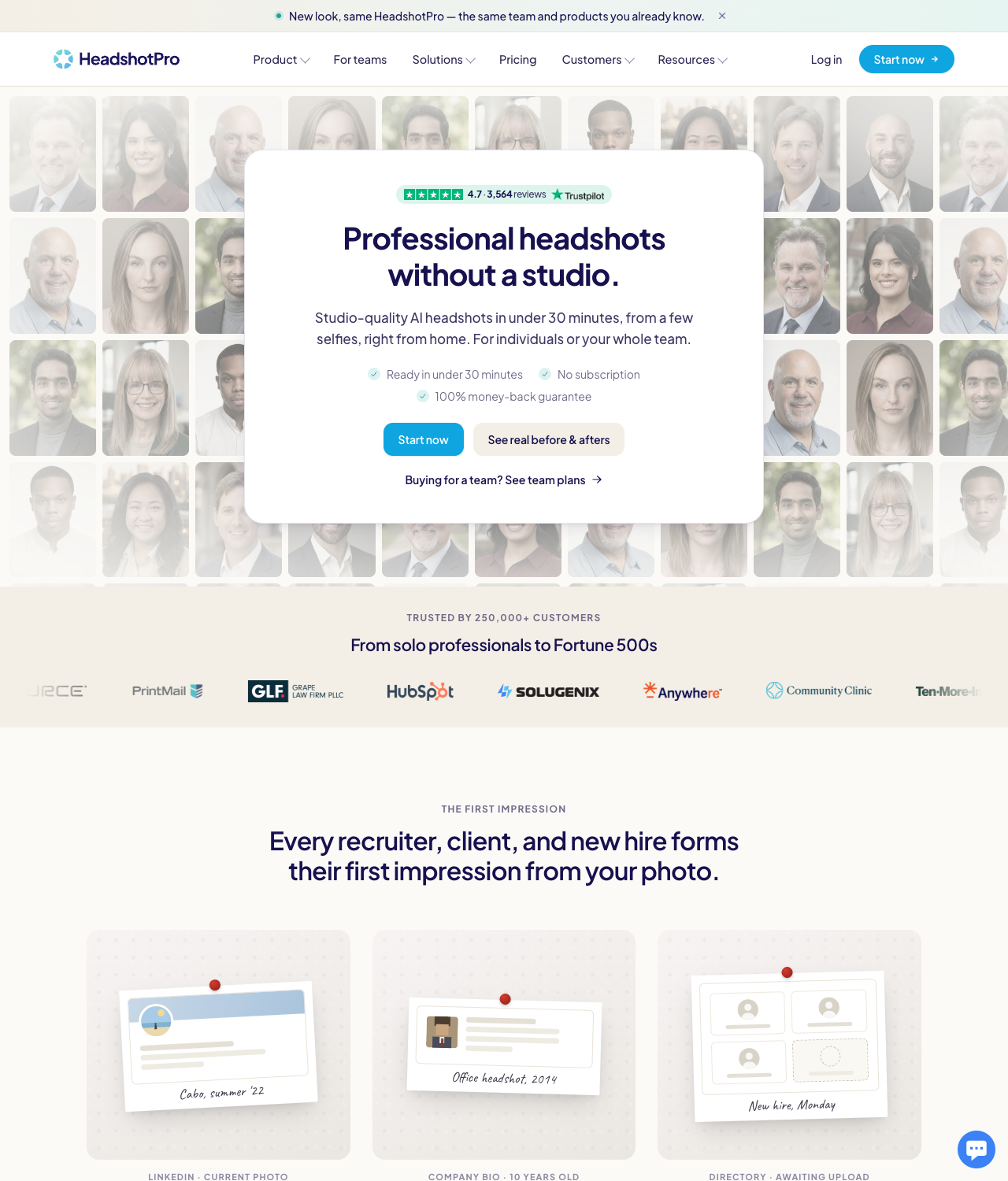 HeadshotPro homepage